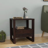 Fusta Solid Sheesham Wood Side End Table (Walnut Finish)